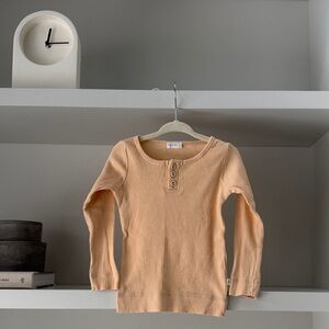 Jamie Kay Children's Ribbed Henley Top Peach